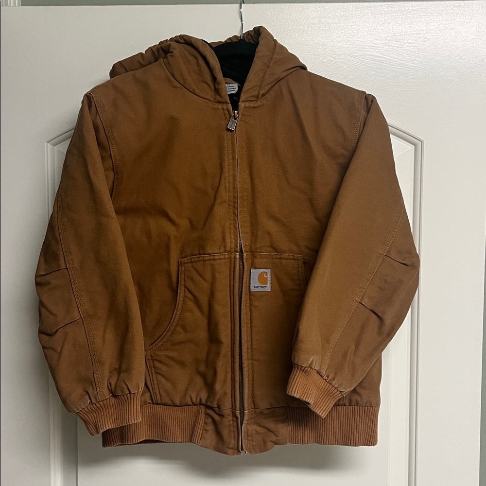 Carhartt Tan Zip-Up Youth Hoodie size 10-12 Medium